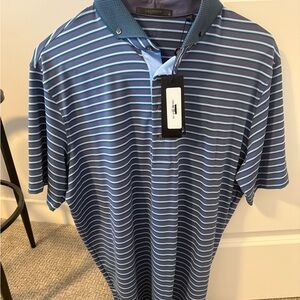 Greyson Men's Blue Striped Polo Shirt